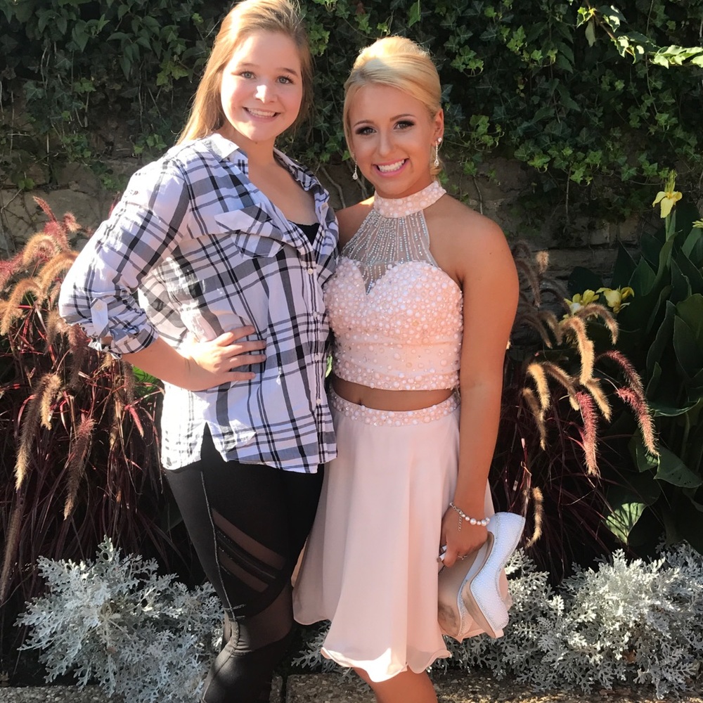 Blush pink homecoming dress